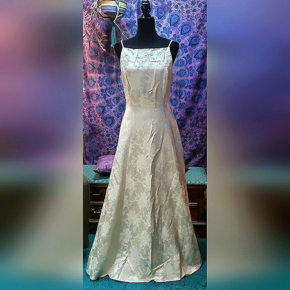 Vintage Scott McClintock Formal Prom Wedding Damask Tapestry Dress Gown  Sz 10 - Picture 1 of 11